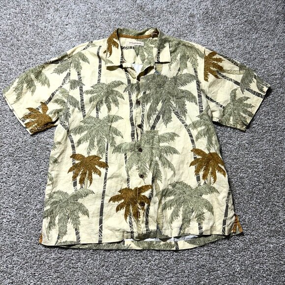 TOMMY BAHAMA Mens XL 100% Linen Short Sleeve Button Down Shirt - Picture 7 of 7